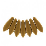 Czech Glass Daggers beads 5x16mm Brass gold